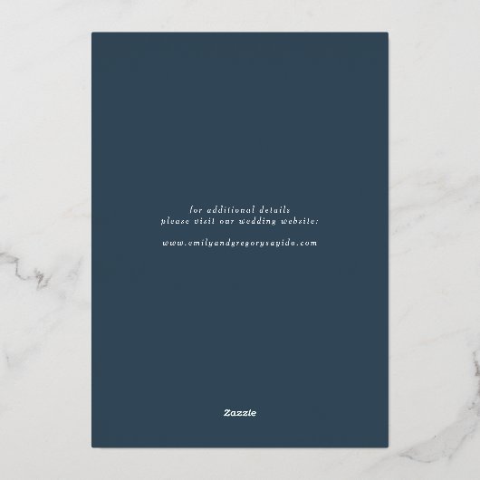 Romantic Foto van Floral Arch | Datum opslaan Folie Uitnodiging (Achterkant)