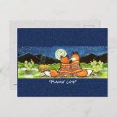 Romantic Fox Couple Whimsical Waterverf Briefkaart (Voorkant / Achterkant)