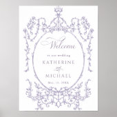Romantic French Frame Lavender Wedding Welcome Poster (Voorkant)
