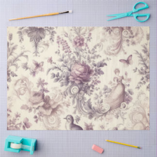 Romantic French Roses Birds Decoupage Tissuepapier