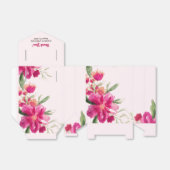Romantic Fuchsia Floral Waterverf Wedding Bedankdoosjes (Uitgevouwen)