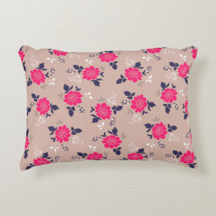 Romantic Fuchsia Pink Floral Pattern Decoratief Kussen