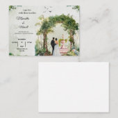 Romantic Garden Arch Watercolor Wedding Invitation (Devant / Derrière)