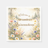 Romantic Garden Bloom Quinceañera Servet (Voorkant)