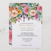 Romantic Garden Floral Wedding Kaart (Voorkant / Achterkant)