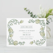 Romantic Garden Floral Wedding Save The Date (Staand voorkant)