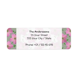 Romantic Garden Pink Geranium Flower op elke kleur Etiket