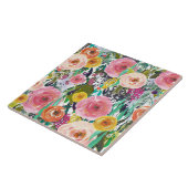 Romantic Garden Waterverf Flowers Tegeltje (Zijkant)