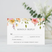 Romantic Garden Wedding RSVP Response Kaart (Staand voorkant)