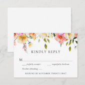 Romantic Garden Wedding RSVP Response Kaart (Voorkant / Achterkant)