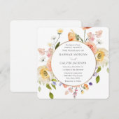Romantic Garden Wreath Wedding Invitation (Devant / Derrière)