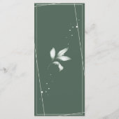 Romantic Gentle Vert Feuille Dîner Mariage Menu (Dos)