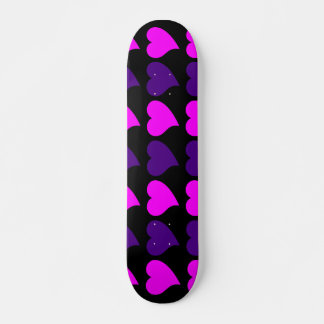 Romantic Girls Gifts: Roze Paarse hartstrepen Skateboard