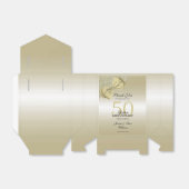 Romantic Gold Bow & Glitter 50th Wedding Bedankdoosjes (Uitgevouwen)