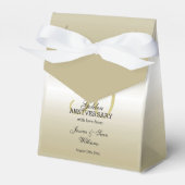 Romantic Gold Bow & Glitter 50th Wedding Bedankdoosjes (Voorkant Zijde)