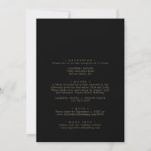 Romantic Gold Calligraphy Black in one Wedding Kaart (Achterkant)
