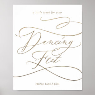 Romantic Gold Calligraphy Danske Feet Sign. Poster