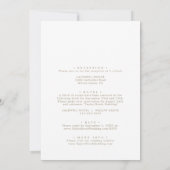 Romantic Gold Calligraphy Details on Back Wedding Kaart (Achterkant)