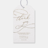 Romantic Gold Calligraphy Floure Hartelijk dank Cadeaulabel (Achterkant)