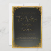 Romantic Gold Calligraphy & Gold Foil Wedding Kaart (Voorkant)
