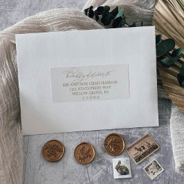 Romantic Gold Calligraphy Guest Adresetiketten Sticker