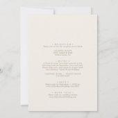 Romantic Gold Calligraphy Ivory all in one Wedding Kaart (Achterkant)