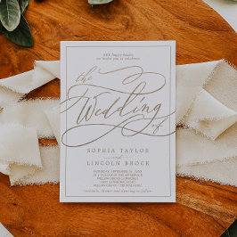 Romantic Gold Calligraphy | Lijst de bruiloft van Kaart