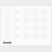 Romantic Gold Calligraphy Wedding Envelope Seals Ronde Sticker (Vel)