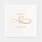 Romantic Gold Calligraphy Wedding Folie Servetten (Voorkant)