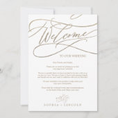 Romantic Gold Calligraphy Welcome Itinerary Letter (Voorkant)