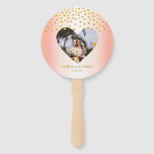 Romantic Gold Confetti op Roos Gold-gepersonalisee Handwaaier (Achterkant)