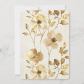 Romantic Gold Cream Floral Wedding Kaart (Achterkant)