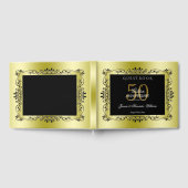 Romantic Gold Decorative Framed 50th Wedding Gastenboek (Volledig)