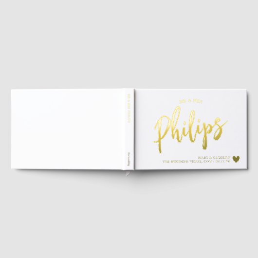 Romantic Gold Heart Nom en Mariage de script (Complet)