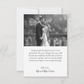 Romantic Gold Script 2 Black White Photo Wedding Bedankkaart (Achterkant)