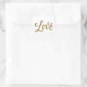 Romantic Gold Scripts - Liefde Vierkante Sticker (Tas)