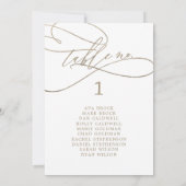 Romantic Gold Table Number Seating Chart Kaart (Achterkant)