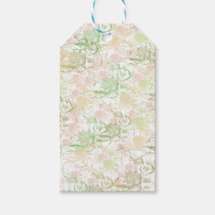 Romantic, goud, Blauwgroen, Waterverf, Chic, Flora Cadeaulabel