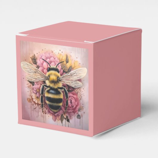 Romantic Graffiti Bee Mono-ha Style Flowery Bedankdoosjes (Voorkant Zijde)