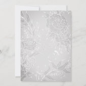 Romantic Gray Classic Flower Wreath Wedding Kaart (Achterkant)