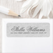Romantic gray linen calligrafie scriptadres etiket (Insitu)