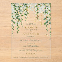 Romantic Greenery Garland Wedding Invitation Acryl Uitnodigingen