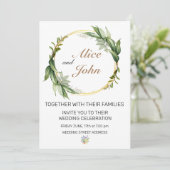 Romantic Greenery Green and Gold Lijst Kaart (Staand voorkant)