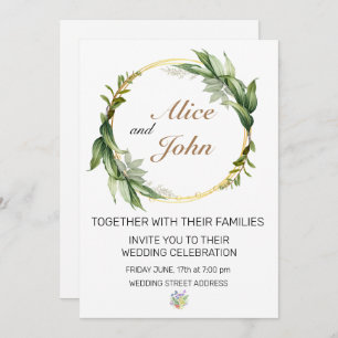 Romantic Greenery Green and Gold Lijst Kaart