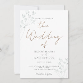 Romantic Greenery Wedding Invitation Kaart