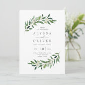 Romantic Greenery Wedding Invitation ROG Kaart (Staand voorkant)