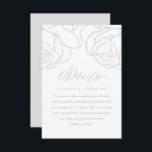 Romantic Grey Floral Mariage Carte de détail de l'<br><div class="desc">Belle carte de détail mariage gris et blanc avec fleurs romantiques illustrées et élégant script de calligraphie.</div>