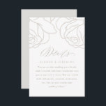 Romantic Grey Floral Mariage Carte de détail de l'<br><div class="desc">Belle carte de détail mariage gris et blanc avec fleurs romantiques illustrées et élégant script de calligraphie.</div>