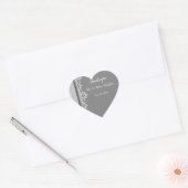 Romantic Grey White lace Grey bruiloft bedankt Hart Sticker (Envelop)
