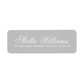 Romantic grijs en wit kalligrafiescript etiket (Voorkant)